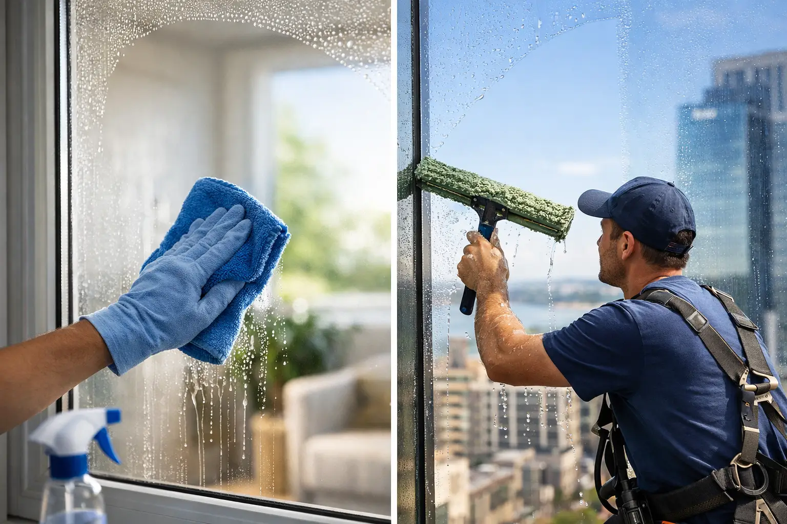 Interior vs Exterior Window Cleaning