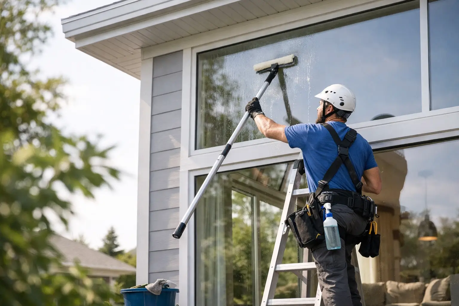 Safe Cleaning for High Windows at Home